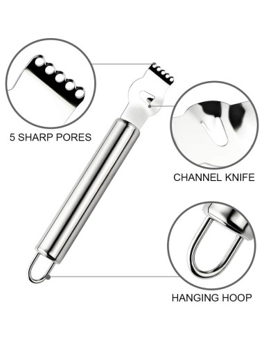 Rallador de Limón Livtor de Acero Inoxidable con Cuchillo