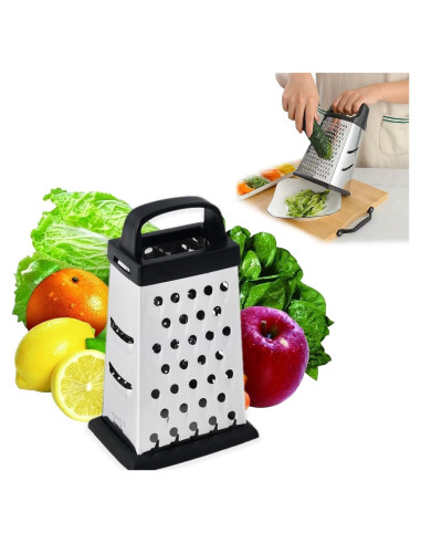 Rallador de Queso Roontin Mini 4 Lados Acero Inoxidable