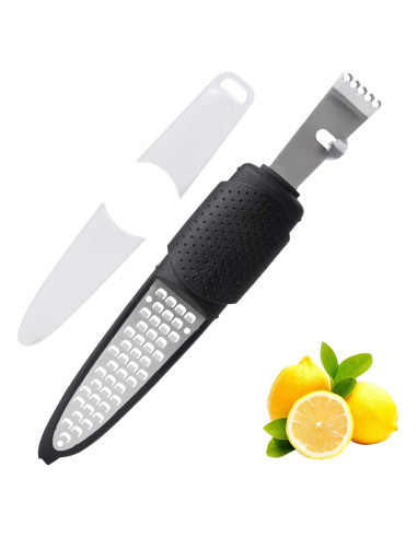 Rallador de Limón 2-en-1 Rainspire Acero Inoxidable Negro