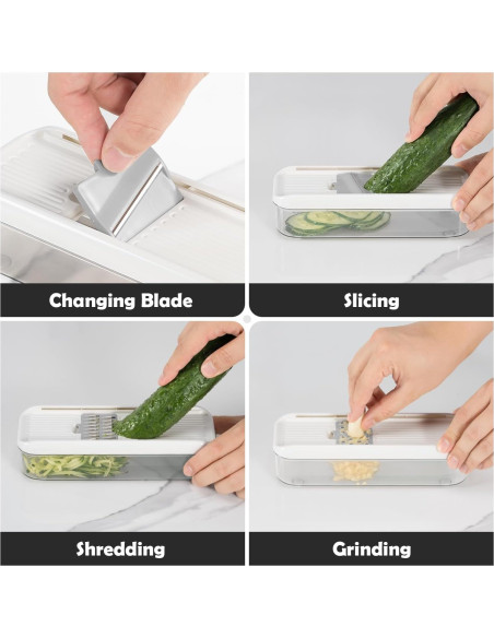 Mini Cortador de Verduras Badelite con 3 Cuchillas de Acero Inoxidable Mini Cortador de Verduras Badelite con 3 Cuchillas de Acero Inoxidable