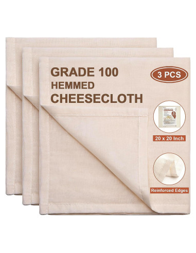 Paños de Queso eFond 3PCS Grado 100 50.8x50.8 cm Reutilizables