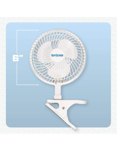 Ventilador de Clip Hurricane 15 cm 2 Velocidades Blanco