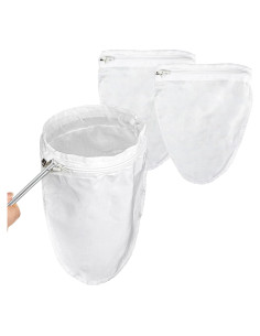 3 Bolsas de Malla Fina RAINFLOW con Mango Acero Inoxidable