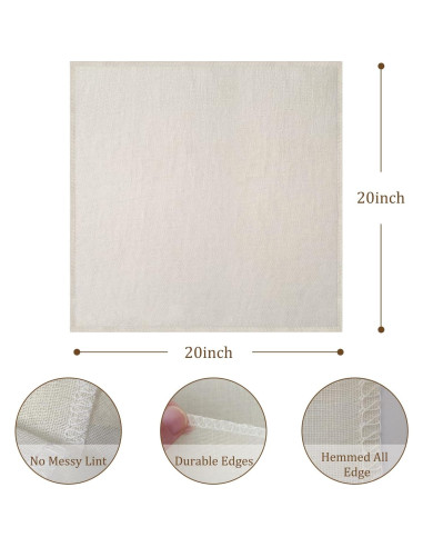 Gasa Reutilizable HTBMALL 20x20 cm Algodón Puro Grado 90 (4 Pzas)