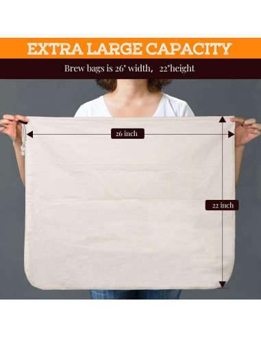 Bolsa de Cerveza de Algodón 100% SCENGCLOS 66x56 cm 2 Pzas