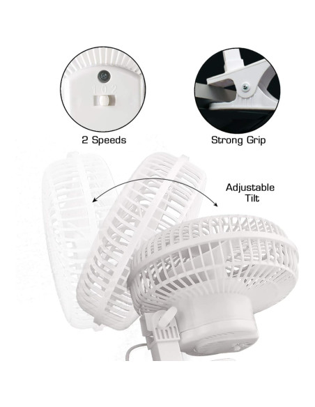 Ventilador de Clip Hurricane 15 cm 2 Velocidades Blanco Ventilador de Clip Hurricane 15 cm 2 Velocidades Blanco