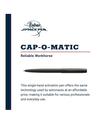 Bolígrafo Espacial Fisher M4B Militar Negro Mate Tinta Negra