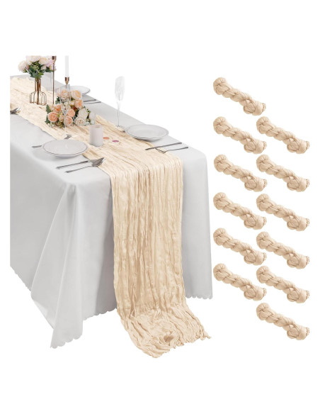 Camino de Mesa Cheesecloth 12 Piezas Bailarina 43x274 cm Marfil Camino de Mesa Cheesecloth 12 Piezas Bailarina 43x274 cm Marfil