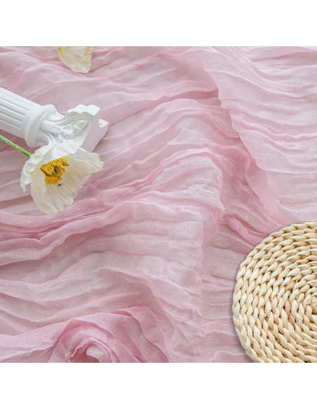 Caminito de Mesa de Gasa Rosa Claro Jugbey 323x89 cm Decoración Caminito de Mesa de Gasa Rosa Claro Jugbey 323x89 cm Decoración