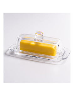 Plato de Mantequilla de Vidrio QIANCHANG con Tapa 20.07x9.02cm