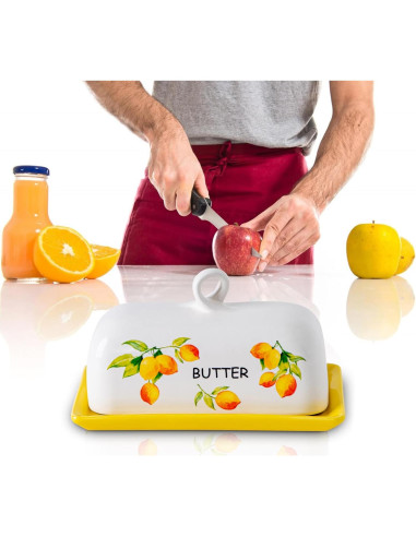 Plato de Mantequilla Cerámica Le Creuset Limón con Tapa 0.89kg