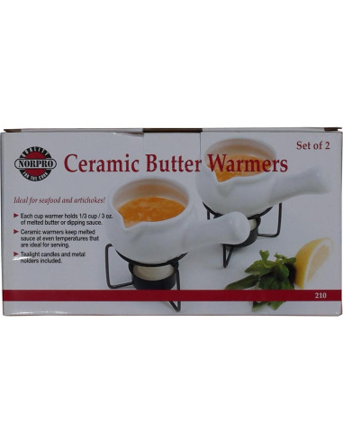 Set de 2 Calentadores de Mantequilla Norpro 210 Cerámica 80 ml