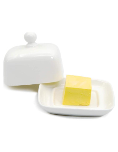 Plato de Mantequilla Rectangular NAGU con Tapa de Porcelana