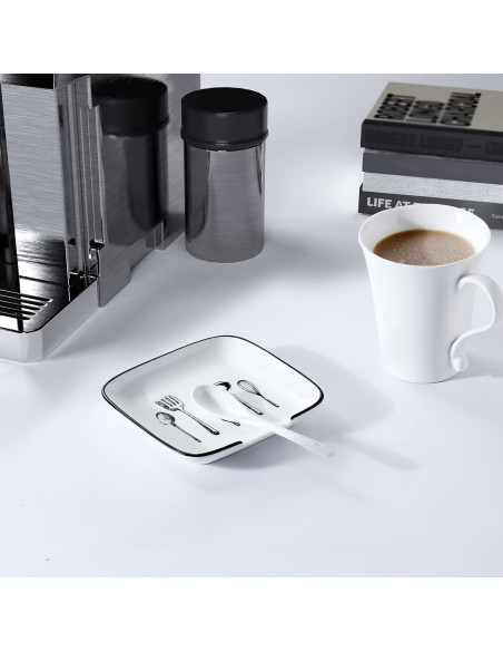 Soporte de Cuchara de Cerámica GDCZ Blanco 12.7 cm Resistente al Calor Soporte de Cuchara de Cerámica GDCZ Blanco 12.7 cm Resistente al Calor