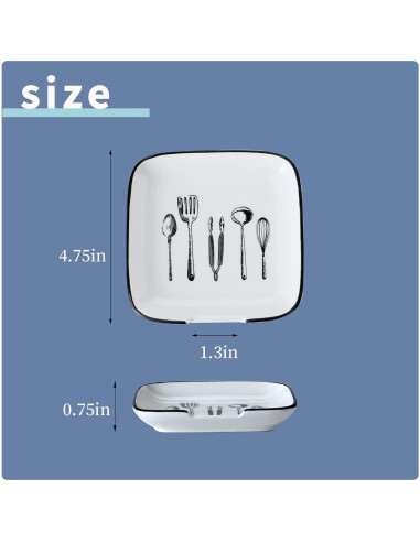 Soporte de Cuchara de Cerámica GDCZ Blanco 12.7 cm Resistente al Calor