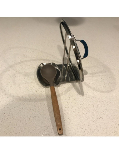 Soporte de Acero Inoxidable para Tapas y Utensilios de Cocina