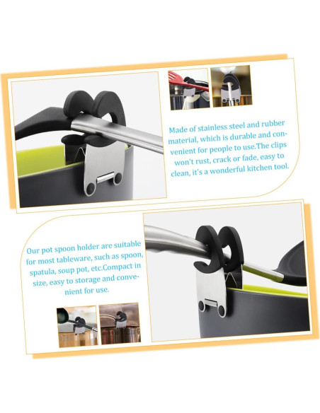 Soporte para cuchara de olla BIUDECO Acero Inoxidable Antideslizante Soporte para cuchara de olla BIUDECO Acero Inoxidable Antideslizante