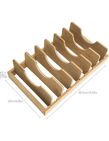 Organizador de Ollas y Sartenes SUGOOE de Bambú 7 Divisores