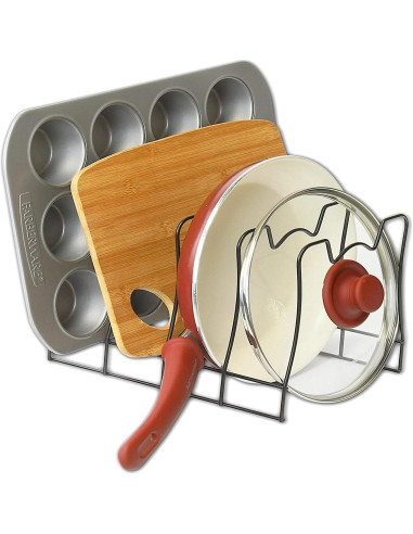 Organizador de Sartenes SimpleHouseware 4 Compartimentos Bronce