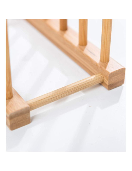 Estantes de Platos de Bambú Lawei - Juego de 4 Soportes 16x12cm Estantes de Platos de Bambú Lawei - Juego de 4 Soportes 16x12cm