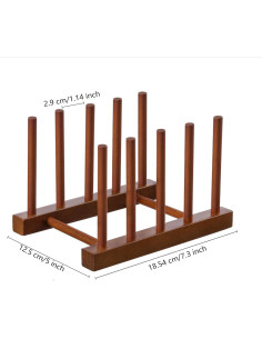 Estante de Secado HBlife de Madera de Teak 4 Ranuras 2