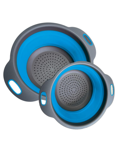 Juego de Coladores Plegables YARRD Azul - 2 PZS Silicona Juego de Coladores Plegables YARRD Azul - 2 PZS Silicona