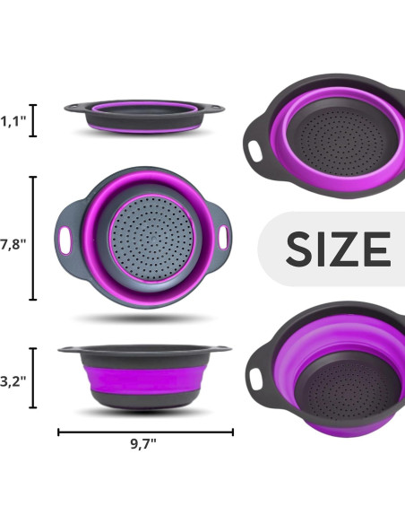 Colador de Silicona Plegable Morado Killer's Instinct 24.5x18.5cm Colador de Silicona Plegable Morado Killer's Instinct 24.5x18.5cm