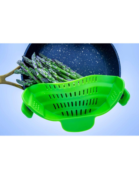 Colador Ajustable de Silicona Genérico Verde Lima 23 cm Colador Ajustable de Silicona Genérico Verde Lima 23 cm