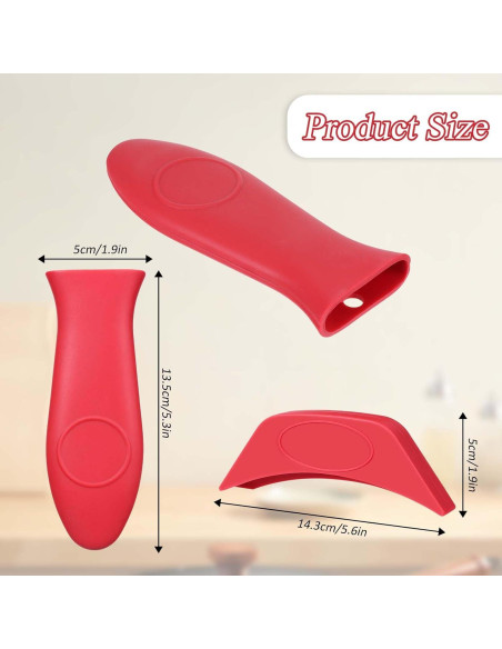 Cubiertas de Mango de Silicona Psyqtsuary 2 Pcs Rojo 14.2x5cm Cubiertas de Mango de Silicona Psyqtsuary 2 Pcs Rojo 14.2x5cm