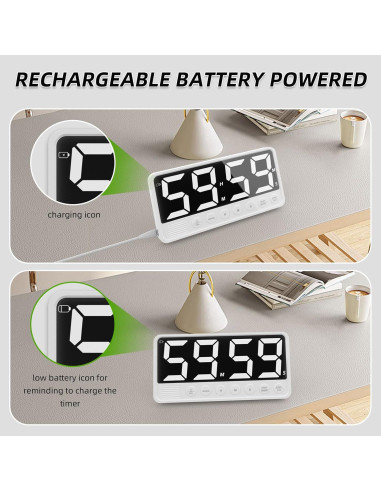 Temporizador Digital de Cocina PULIVIA LED 7.4" 6 Alarmas