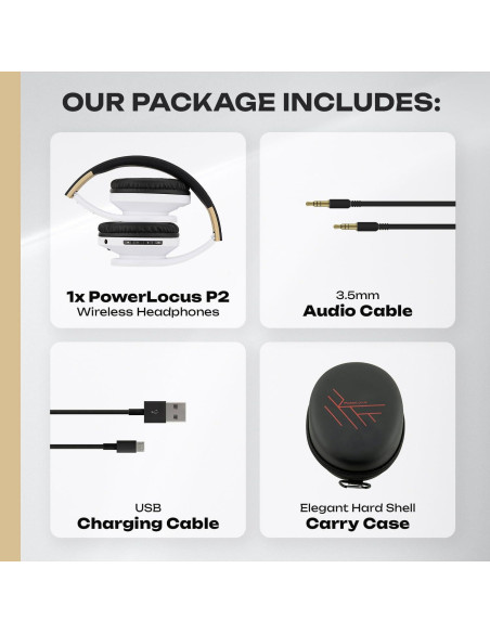 Auriculares Bluetooth PowerLocus P2 Inalámbricos 15h Negro/Blanco Auriculares Bluetooth PowerLocus P2 Inalámbricos 15h Negro/Blanco