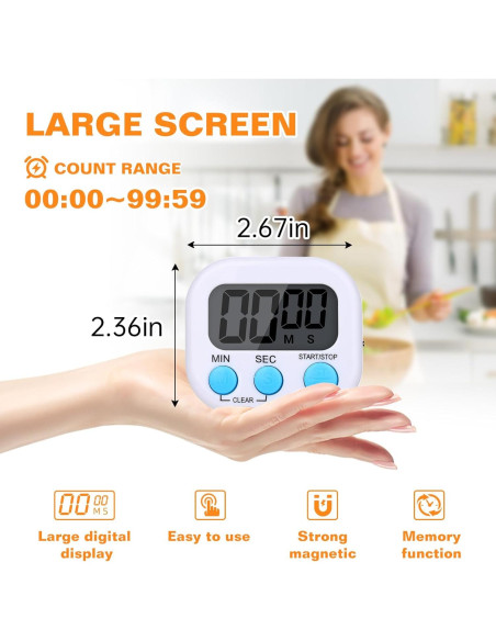 Paquete de 12 Temporizadores Digitales de Cocina Dualshine Paquete de 12 Temporizadores Digitales de Cocina Dualshine