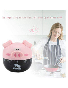 Temporizador de Cocina Mecánico Tnfeeon Cerdito Rosa 55 Min 2