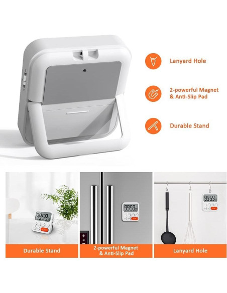 Temporizador Digital de Cocina LIORQUE con Pantalla LCD 99h Temporizador Digital de Cocina LIORQUE con Pantalla LCD 99h