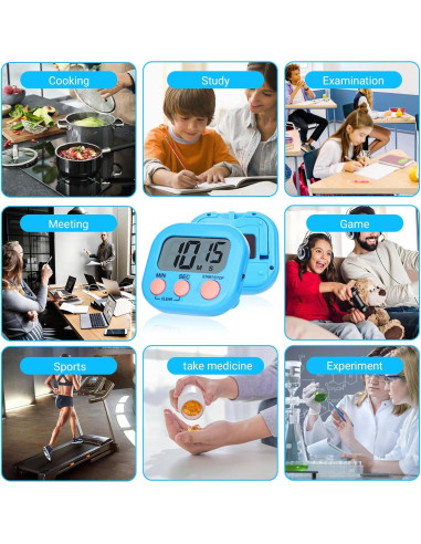 Temporizador de Cocina Digital 12 Piezas Magnético Multicolor