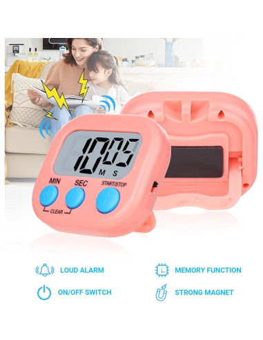 Temporizador de Cocina Digital 12 Piezas Magnético Multicolor