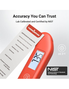 Termómetro Digital de Carne ThermoMaven Rojo - Precisión NIST 2