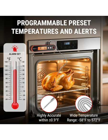 Termómetro de carne ThermoPro con 2 sondas y alarma Termómetro de carne ThermoPro con 2 sondas y alarma