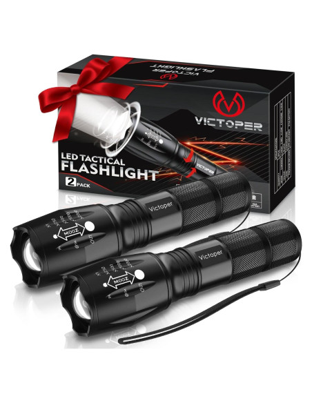 Linterna LED Táctica Victoper 2 Paquete 200m 5 Modos Impermeable Linterna LED Táctica Victoper 2 Paquete 200m 5 Modos Impermeable