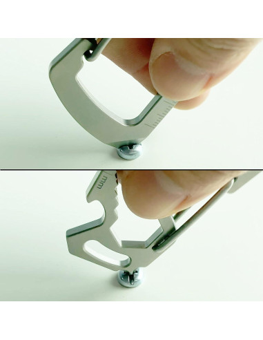 Clip de Llavero Multifuncional TACRAY - Acero Inoxidable, 7.62 cm