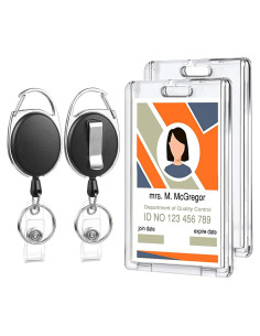 Set de 2 Portatarjetas Retráctiles Acrílico BESARME 94.7g