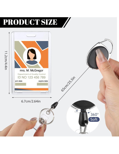 Set de 2 Portatarjetas Retráctiles Acrílico BESARME 94.7g