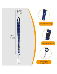 Cordón Retráctil Impermeable ZHEMEILU con Portatarjetas ID 2