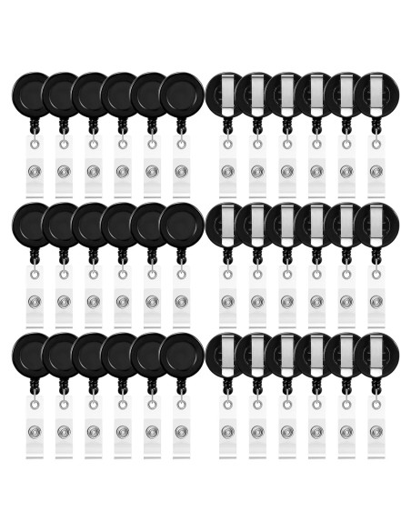 Zonon 100 Clips de Carrete Retráctil para Identificación Negro Zonon 100 Clips de Carrete Retráctil para Identificación Negro