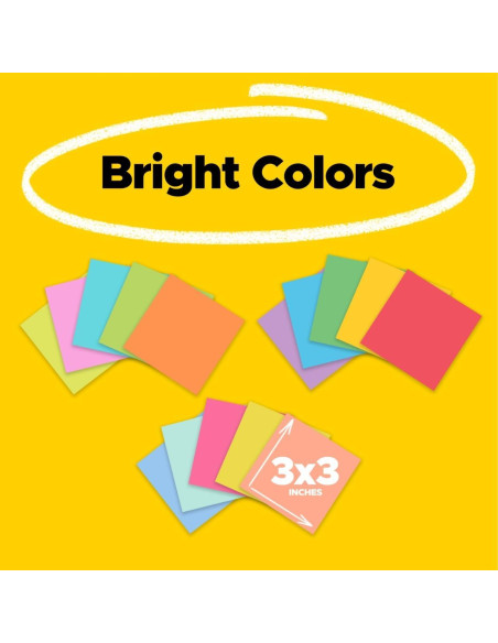 Post-it Notas Super Adhesivas 7.6x7.6cm Colores Variados 15 Paquetes Post-it Notas Super Adhesivas 7.6x7.6cm Colores Variados 15 Paquetes