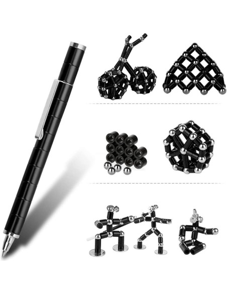 Bolígrafo Antiestrés Magnético QAQcew Juguete Negro Bolígrafo Antiestrés Magnético QAQcew Juguete Negro