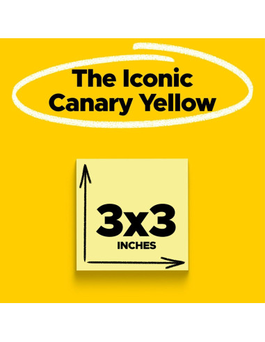 Notas Post-it Amarillas 7.6x7.6 cm 24 Blocs 100 Hojas