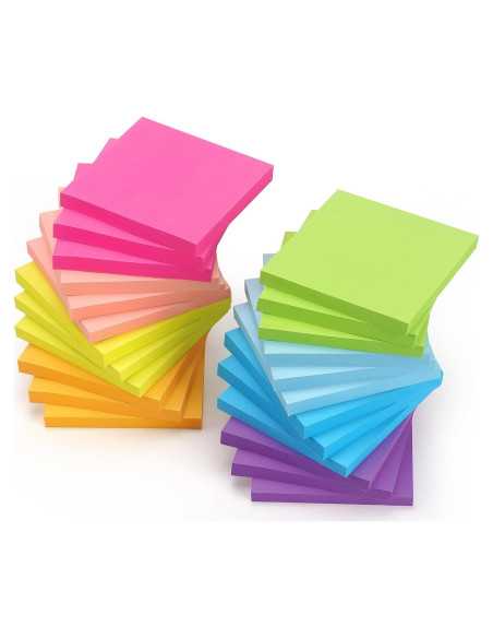 Bloc de Notas Adhesivas Compra Temprana 24 Colores Brillantes 7.62 cm Bloc de Notas Adhesivas Compra Temprana 24 Colores Brillantes 7.62 cm