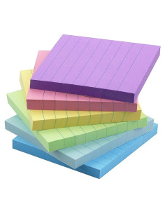 Notas Adhesivas Rayadas Early Buy 10x10 cm 6 Colores Caramelo