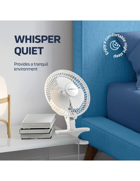 Ventilador de Clip NEXAIR NF001-WH-Q 6" Silencioso 2 Velocidades Ventilador de Clip NEXAIR NF001-WH-Q 6" Silencioso 2 Velocidades
